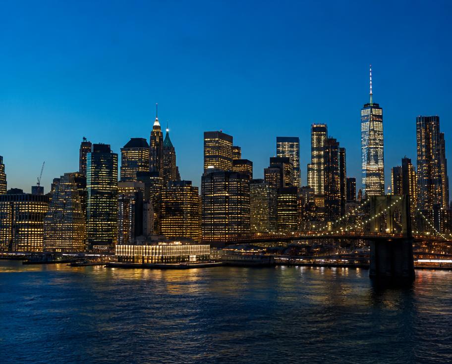 Skyline de Nova York ao entardecer