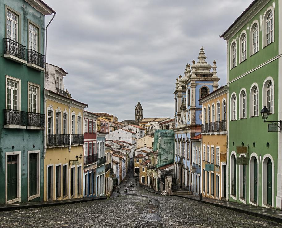 Casas coloridas do Pelourinho em Salvador